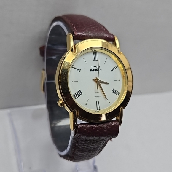 Mens Vintage 1991 Timex 33mm Indiglo Watch Gold Tone Quartz New Battery - Picture 3 of 12